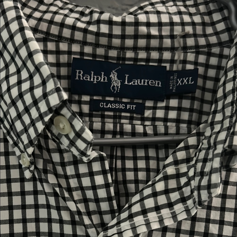 Ralph Lauren Black and White Casual Button Down Shirt - Picture 2 of 4